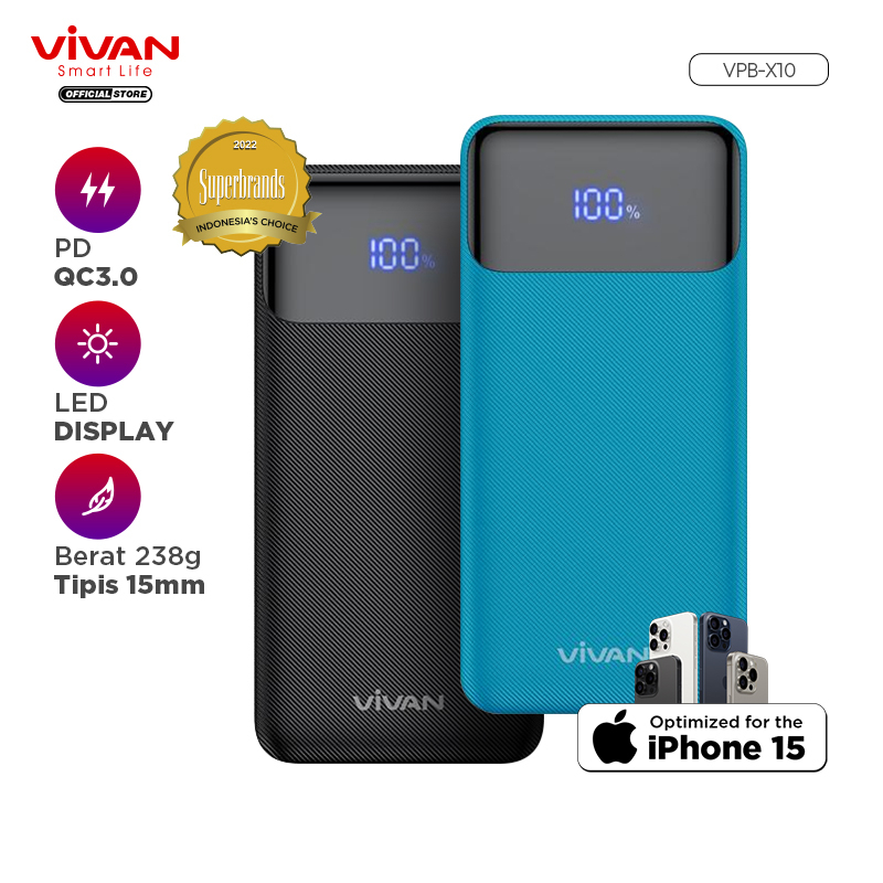 Jual Power Bank Vivan Vpb X Led Mah A Pd Qc W Dual Output