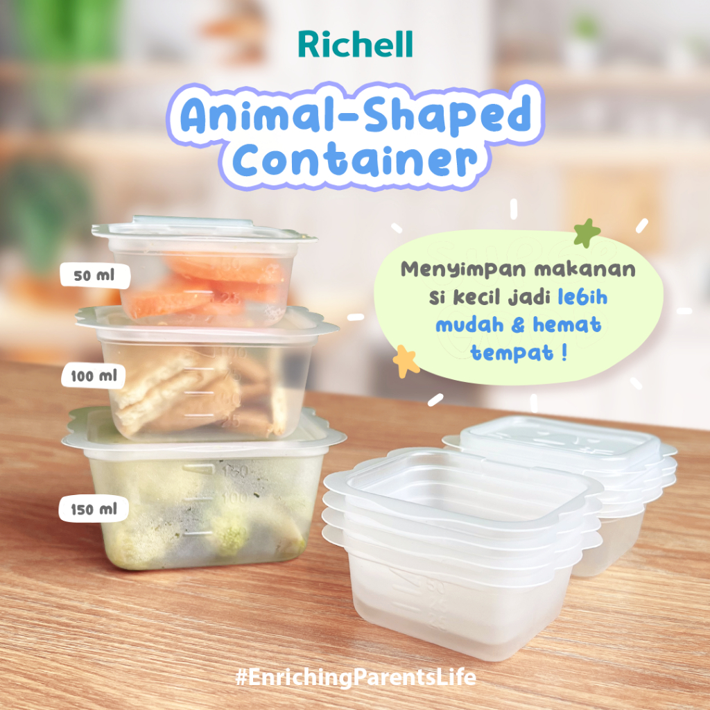 Jual RICHELL - Animal-Shaped Container 50 (10pcs) / Wadah MPASI ...
