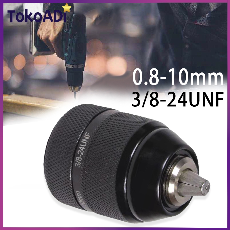 Jual Keyless Drill Chuck with Ratcheting / Kepala Mesin Bor Tanpa Kunci dengan Ratchet 0.8 10