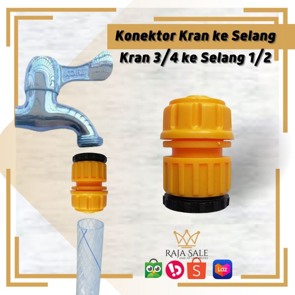 Jual Konektor Kran Ke Selang Sambungan Keran Drat Luar Ke Selang Inch Shopee Indonesia