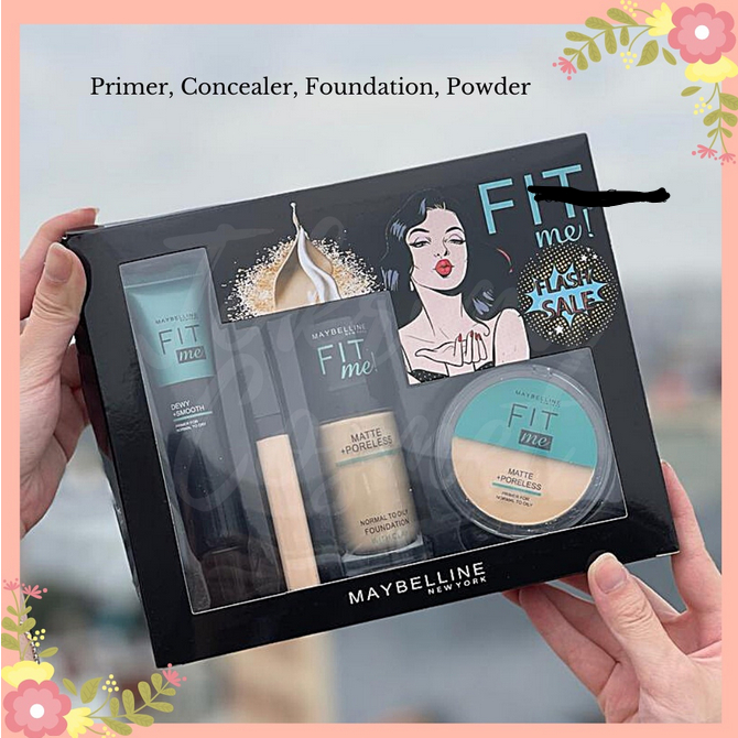 Jual Paket Maybelline Fit Me Make Up Set 4 in 1 / Primer / Concelear ...