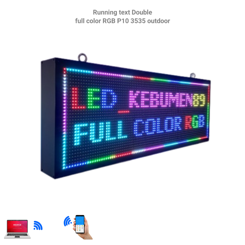 Jual running text outdoor Full colur RGB 2 sisi double sided 100cm x ...