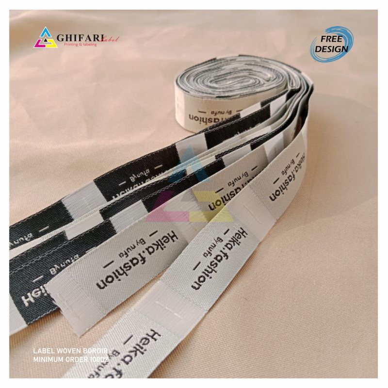 Jual 4x6 cm label woven bordir / label kain/ label woven custom ...
