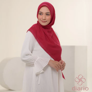 Diario Kerudung Segi Empat Ultrafine Plain Scarf Voal Red Series