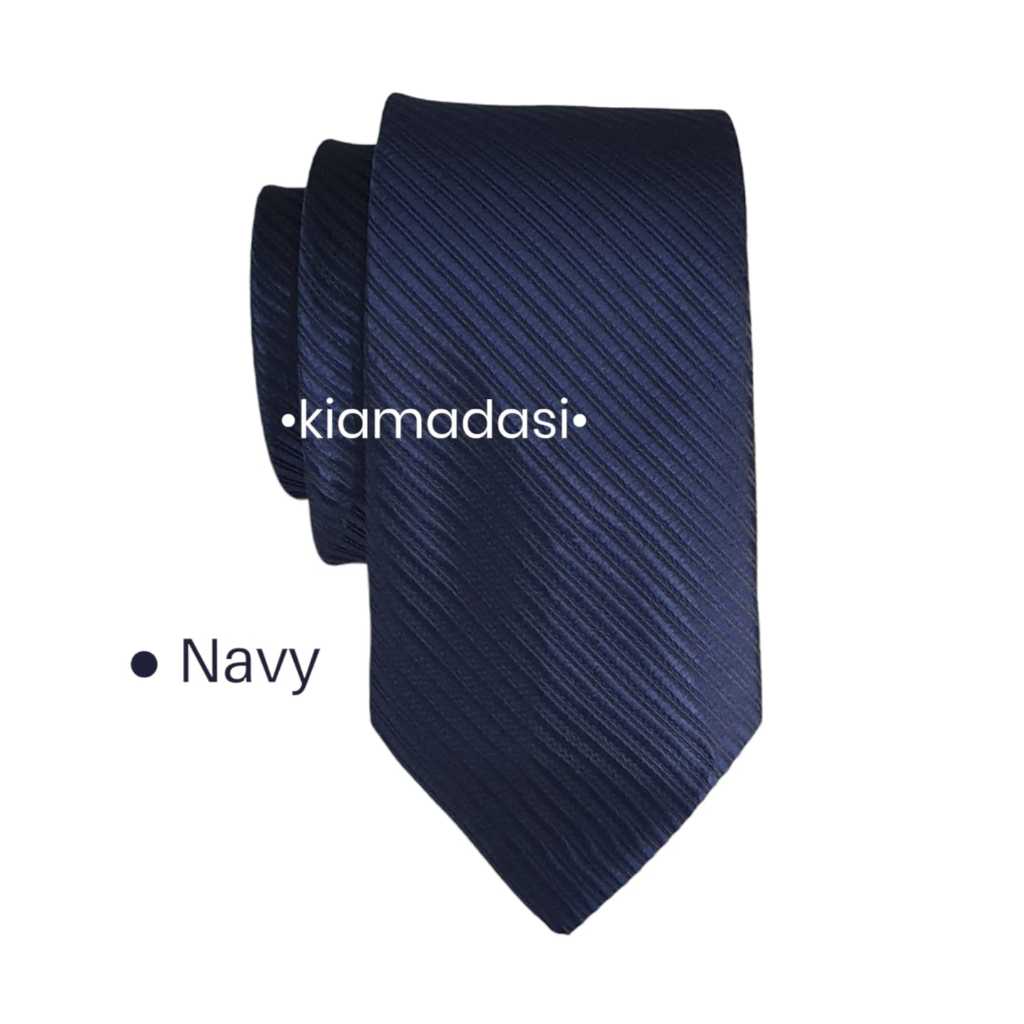 Jual Kiama Dasi Pria Biru Dongker Navy Tua Salur Slim Inc Shopee