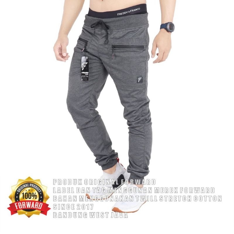 Jual Celana Jogger pria polos Double Zipper original bahan lembut ...