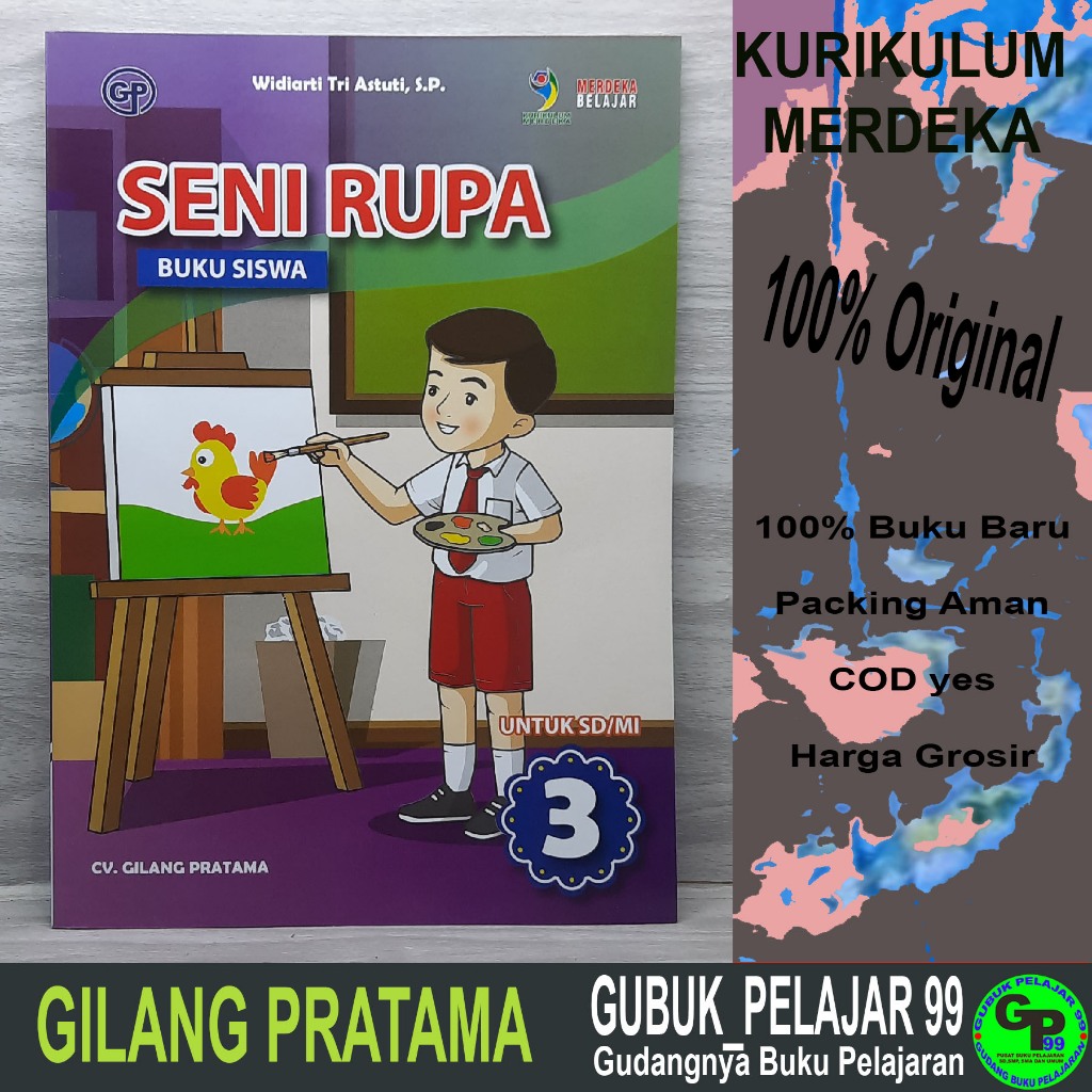 Jual Buku Paket Siswa SENI RUPA Kelas 3 SD/MI Kurikulum Merdeka GILANG ...