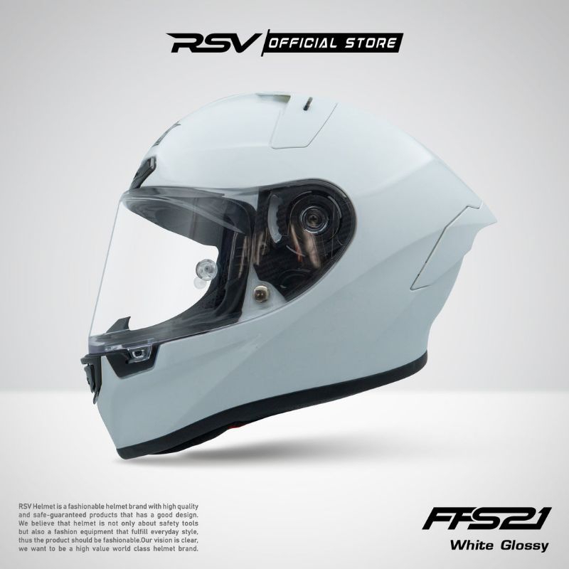 Jual HELM RSV FFS21 WHITE GLOSSY RSV HELMET FULL FACE | Shopee Indonesia