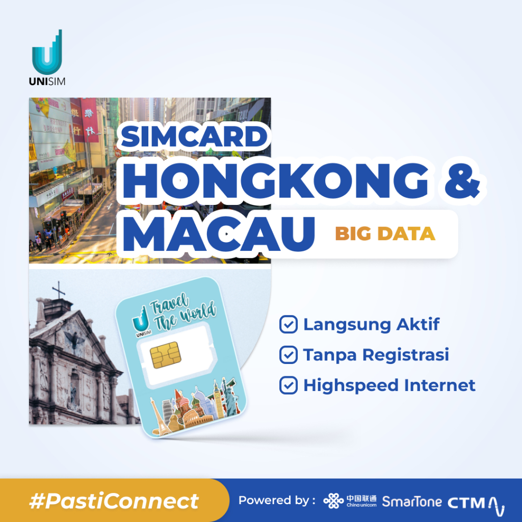 Jual UniSim Simcard HongKong & Macau Fix Data / Fix Kuota | Shopee ...