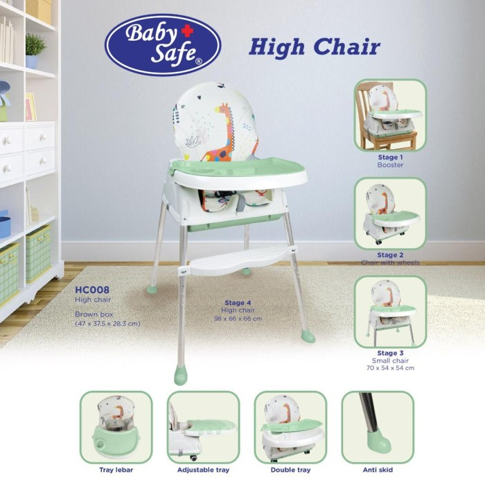 Jual luckybs HIGH CHAIR BABY SAFE HC006 KURSI MAKAN ANAK Shopee Indonesia