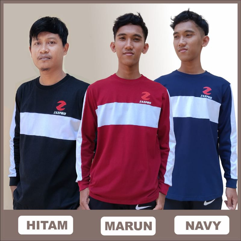 Jual Zaxpro Kaos Kombinasi Warna Lengan Panjang | Shopee Indonesia
