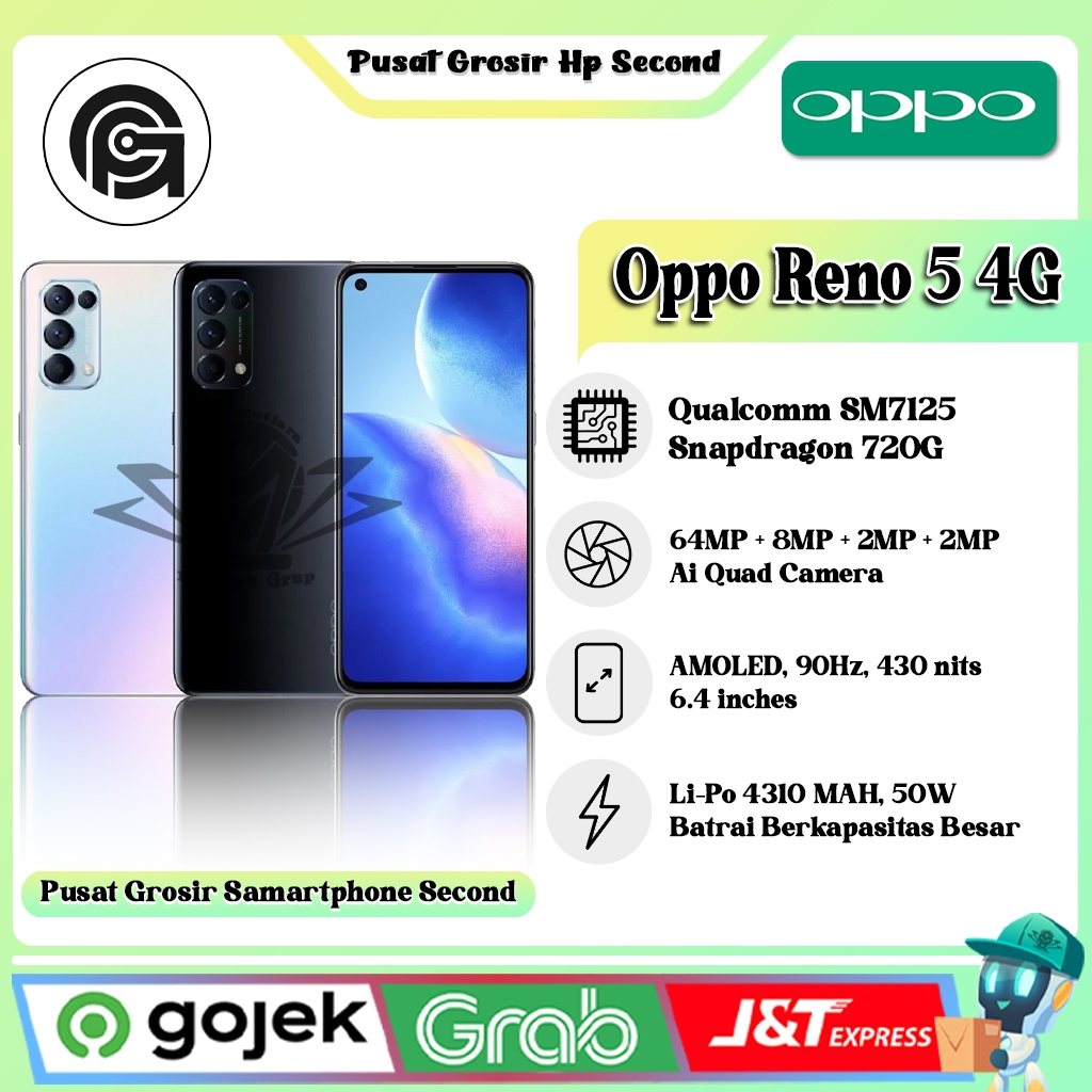 Jual Oppo Reno 5 4G | 5G Ram 8GB Rom 128GB (SECOND) | Shopee Indonesia