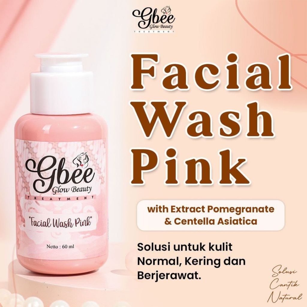 Jual Gbee Glow Beauty Facial Wash Pink 60 ML | Shopee Indonesia