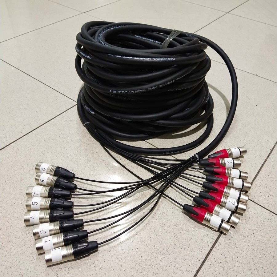 Jual Kabel Snake isi 8 Komplit - Konektor Jack XLR Male to Female - 8 ...