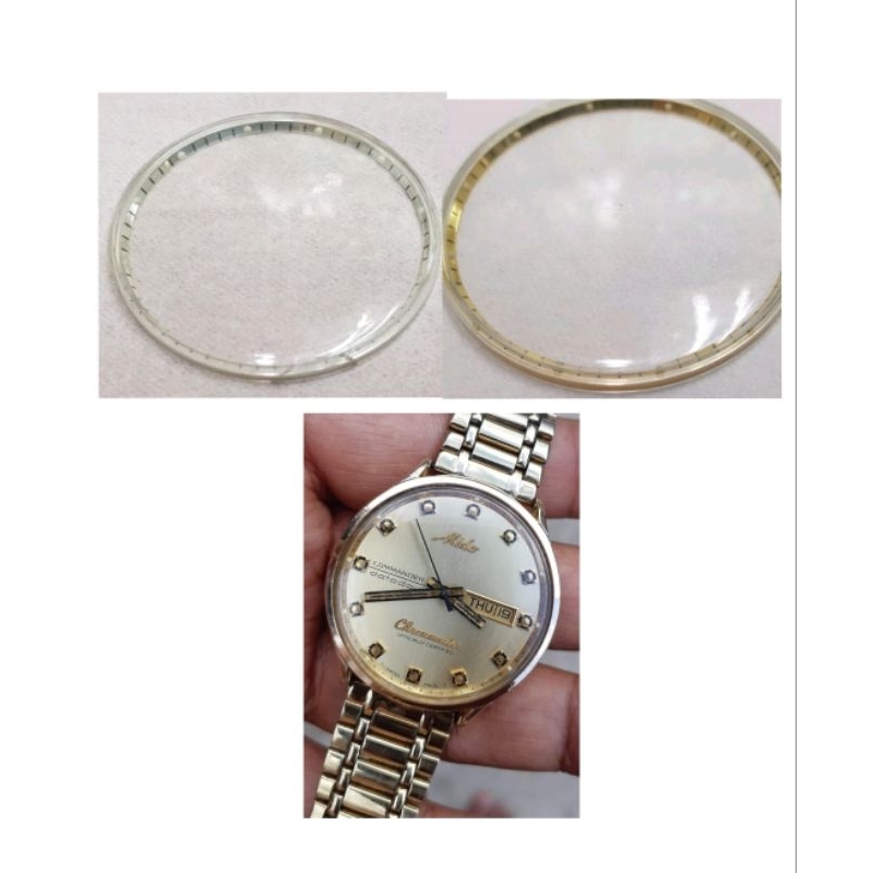 Kaca untuk jam Mido Commander Chronometer Original Mika nomer 34 Swiss