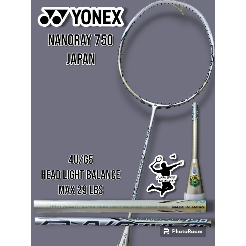 Jual Promo Paket Raket Badminton Yonex Nanoray 750 Japan Original