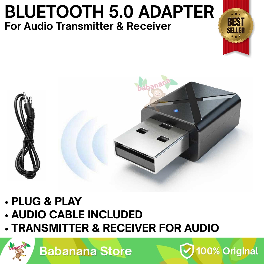 Jual USB BLUETOOTH 5.0 RECEIVER TRANSMITTER ADAPTER AUDIO DONGLE