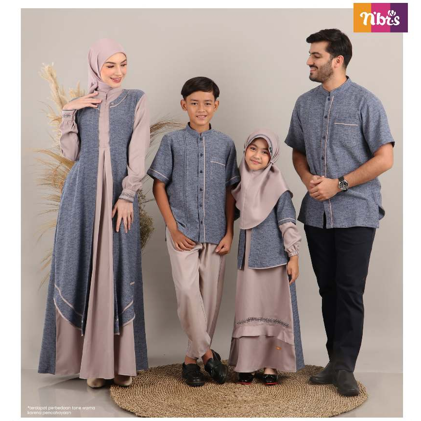 Jual BAJU COUPLE KELUARGA NIBRAS RAYYA MAYSA NAVY MUSLIMAH MUSLIM BAJU