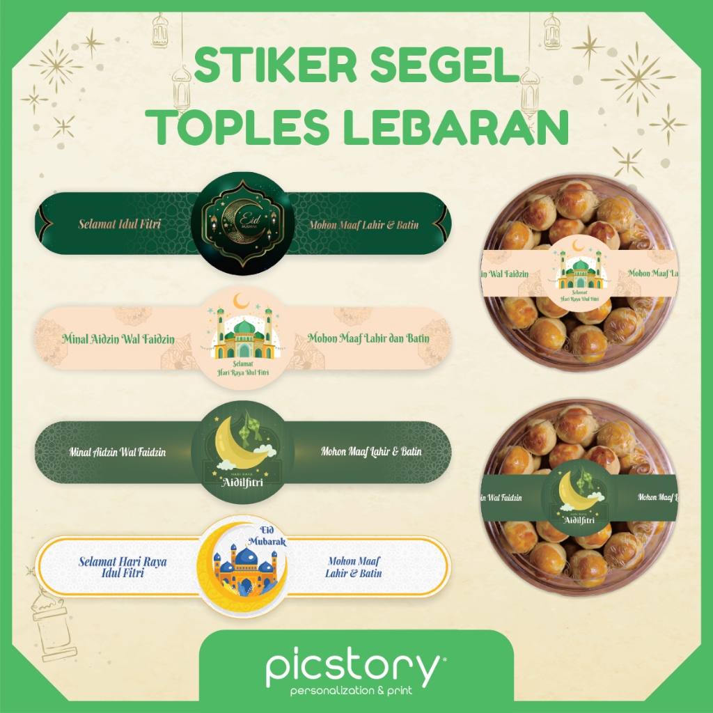 Jual Stiker Toples Kue Lebaran Idul Fitri - Cetak Sticker Label Segel ...