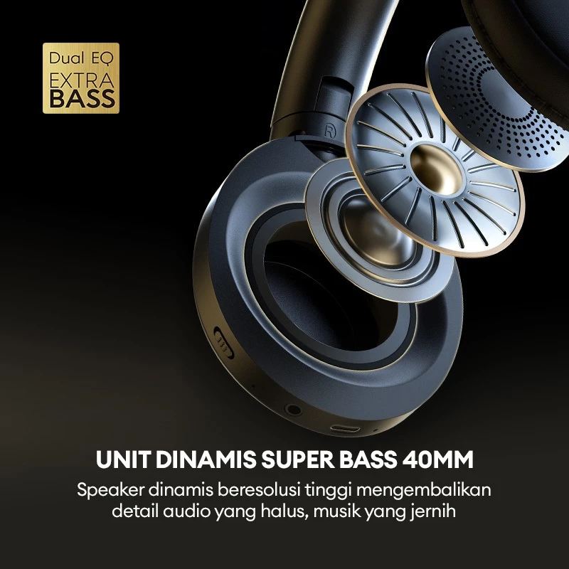 VIVAN Liberty H200 Headphone Bluetooth 5.3 WIreless | Dual EQ DEEP BASS | Battery Up To 60 Hour