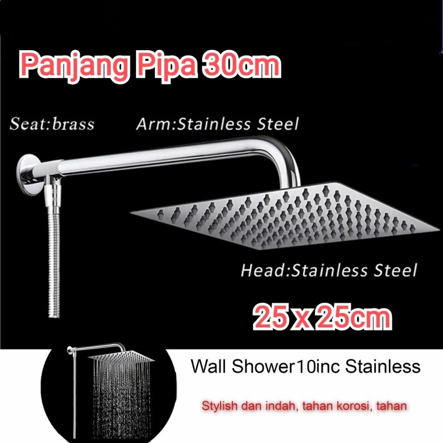 Jual Paket Wall shower Rainfall Kotak 10inch (Tanpa selang) | Shopee ...