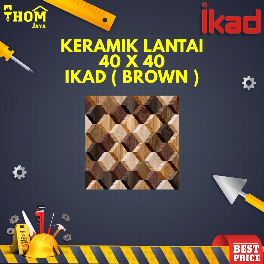 Jual KERAMIK LANTAI / UBIN LANTAI (COKLAT) - 40 X 40 - IKAD | Shopee