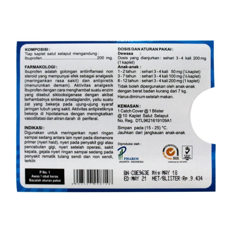 Jual Proris Ibuprofen 200 Mg 10 Kaplet | Shopee Indonesia