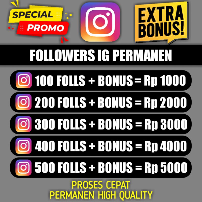 Jual Followers Instagram Permanen Real Aktif Bergaransi Selamanya Fol ...