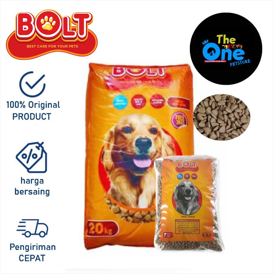 Jual Bolt Dog Food 1kg Makanan Anjing Murah Repack 1 Kg Beef Adult ...