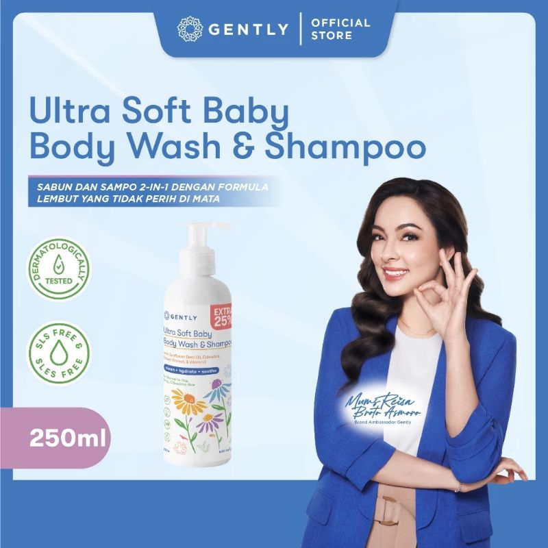 Jual GENTLY Ultra Soft Baby Body Wash & Shampoo 250ml Shopee Indonesia