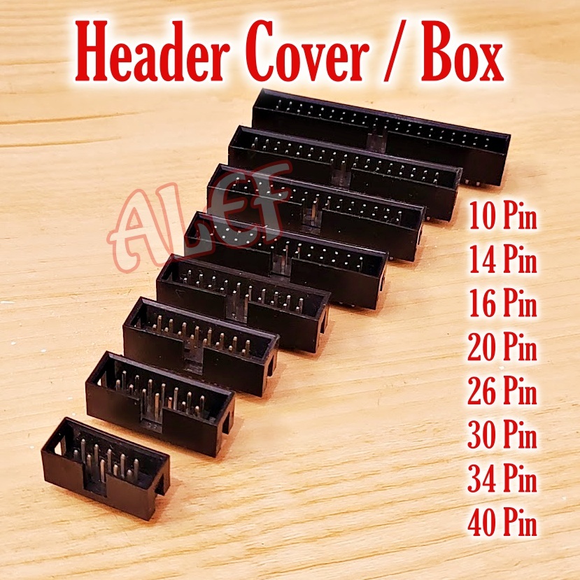 Jual 5Pcs header cover 10 14 16 20 26 30 34 40 Pin idc header box ...