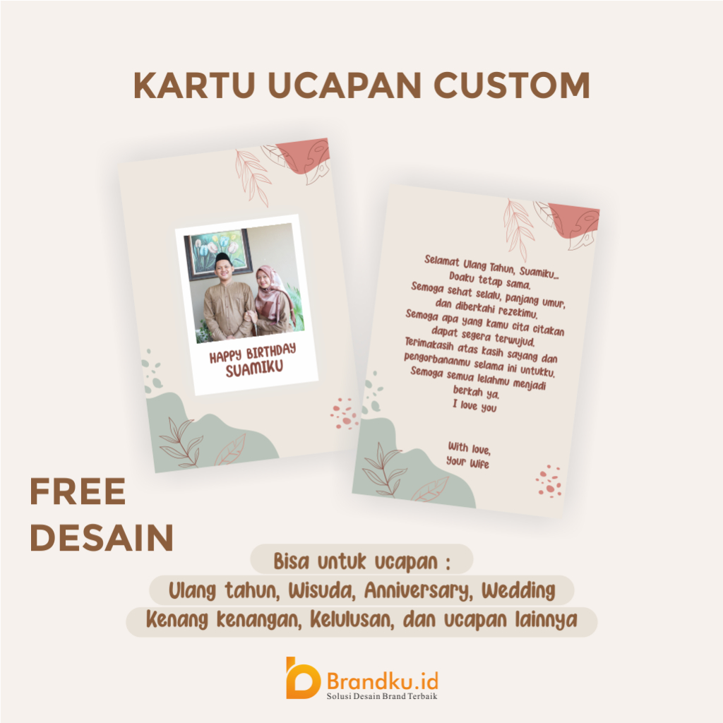 Jual KARTU UCAPAN CUSTOM GREETING CARD CUSTOM KARTU UCAPAN ULANG TAHUN
