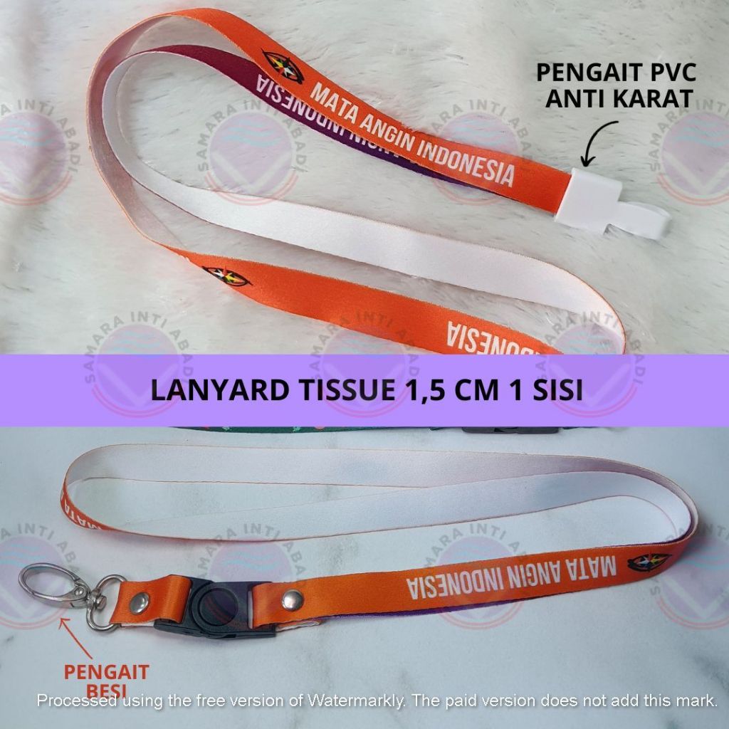 Jual Cetak Tali ID Card Lanyard Tissue Custom Desain Full Color Premium ...