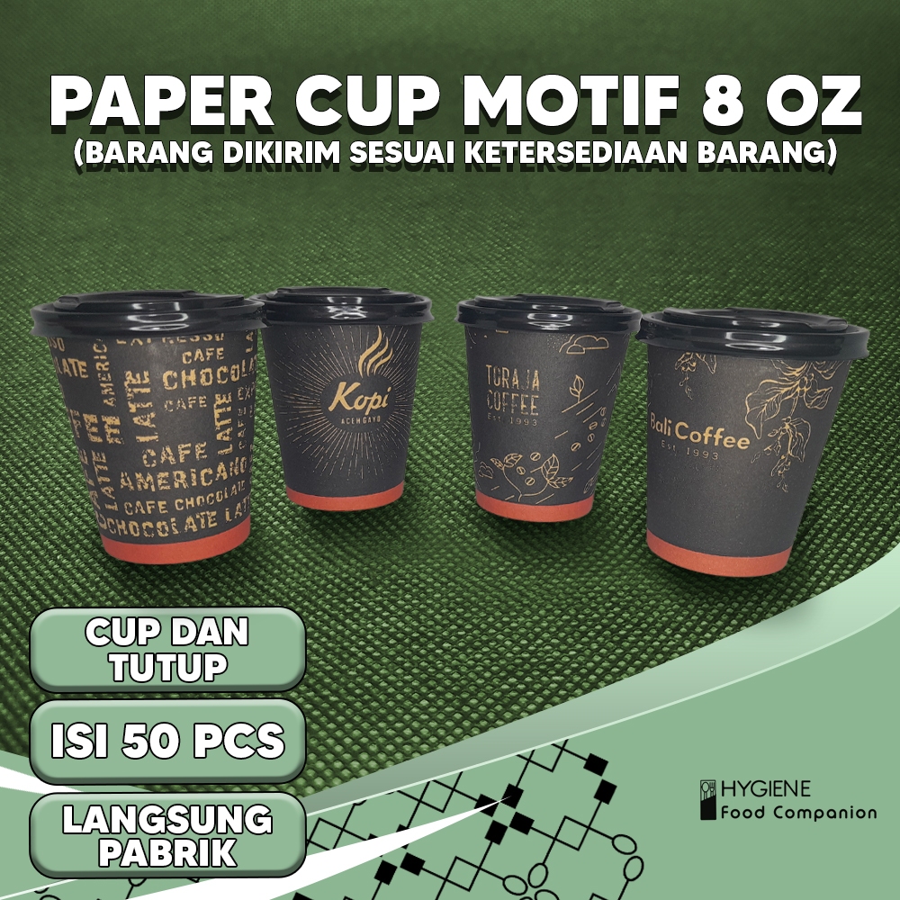 Jual Paper Cup Motif Tahan Panas / Gelas Kertas Minuman/ Paper Cup Motif Grosir Shopee Indonesia