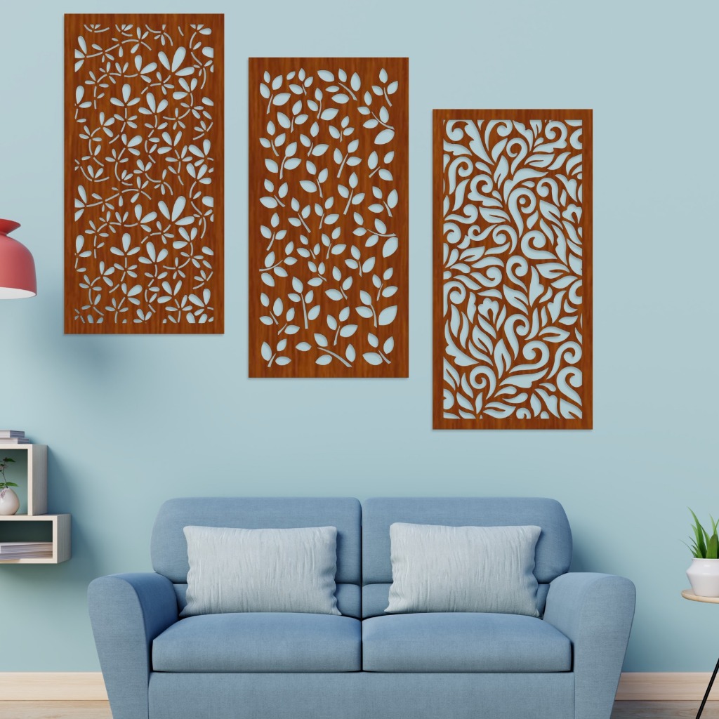 Jual HIASAN DINDING MOTIF FLORAL PATTERN KAYU DEKORASI RUMAH /HIASAN