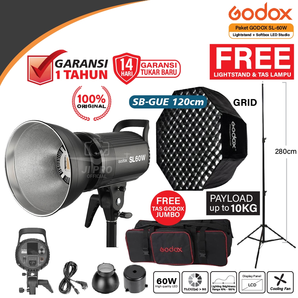 Jual Paket Godox Sl W Sl W Sl W Lightstand Softbox Led Studio Shopee Indonesia