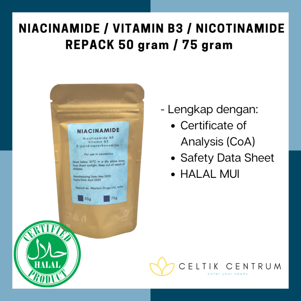 Jual Niacinamide / Vitamin B3 / Nicotinamide Pure 50 Gram / 75 Gram ...