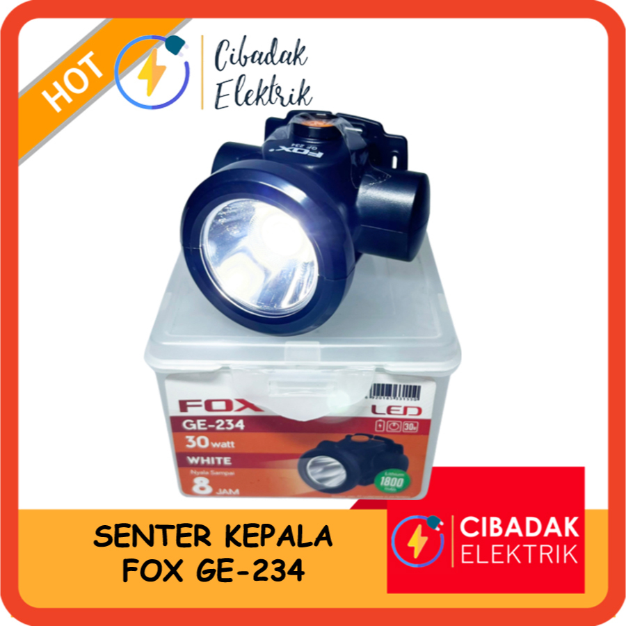 Jual Senter Kepala CAS 30 WATT FOX GE-234 / SENTER KEPALA TAHAN LAMA ...