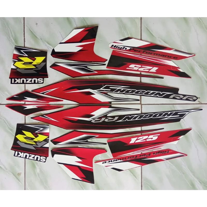 Jual Stiker Striping Motor SHOGUN RR 125 2008 MERAH Sticker Lis Body ...