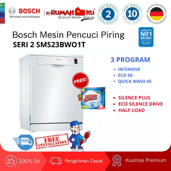 Jual Bosch Free Standing Dishwasher Mesin Pencuci Piring Sms23bw01t Putih Shopee Indonesia 