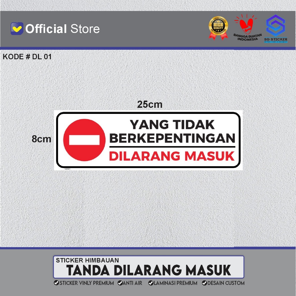 Jual Stiker Larangan Sticker Dilarang Masuk Staff Only Bisa Custom Shopee Indonesia 2111
