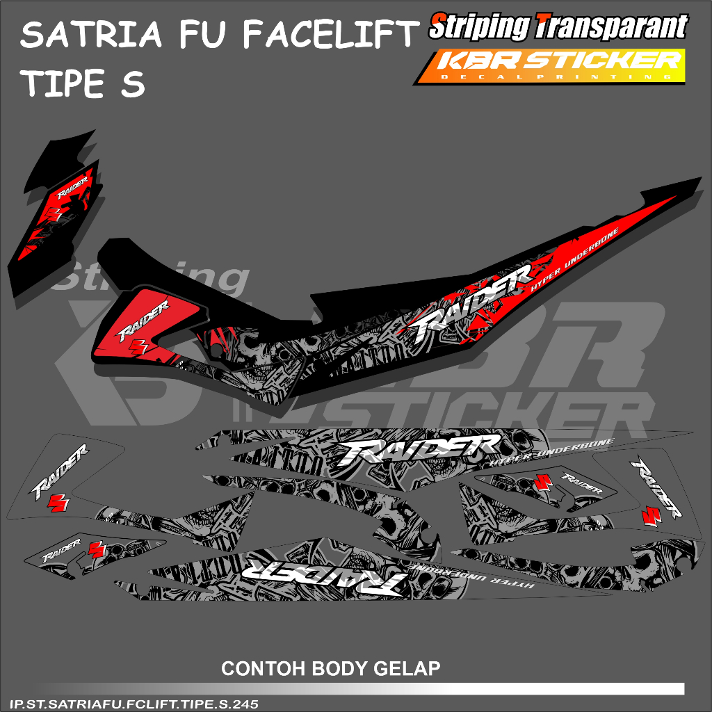 Jual (COD) STRIPING MOTOR SUZUKI SATRIA FU FACELIFT TIPE S VARIASI ...
