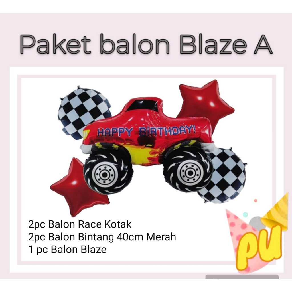Jual Paket Balon BLAZE AND THE MONSTER MACHINE A / Dekorasi Ulang Tahun ...