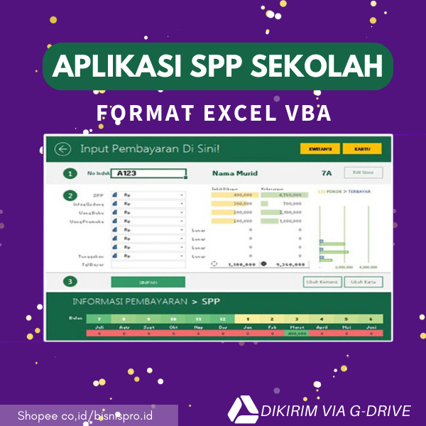 Jual Aplikasi Excel Untuk Pembayaran Spp Sekolah Shopee Indonesia 5396