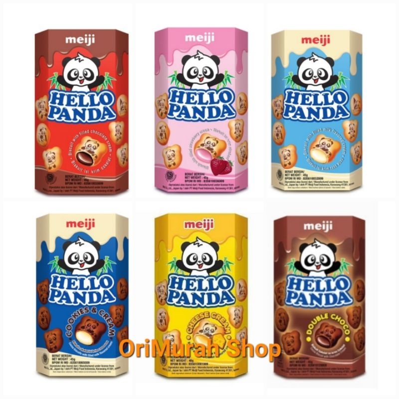 Jual Hello Panda Meiji Biskuit Isi Krim Chocolate Strawberry Cheese