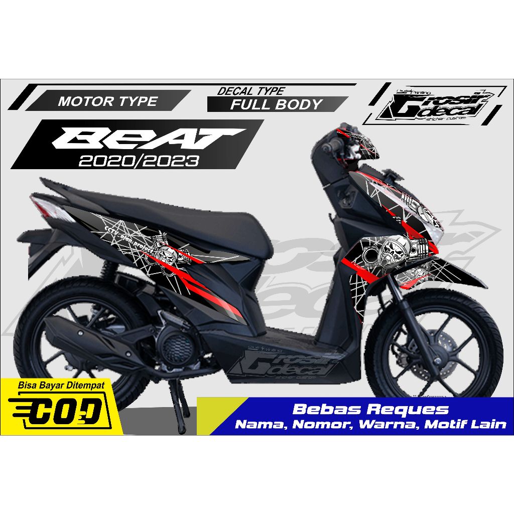 Jual Sticker Stiker Decal Honda Beat New Deluxe Super Keren