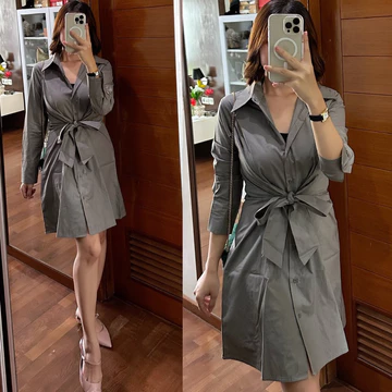 Drees Manggo Dress Poplin Premium Pakaian Baju Ikat Depan Busui Ftiendly