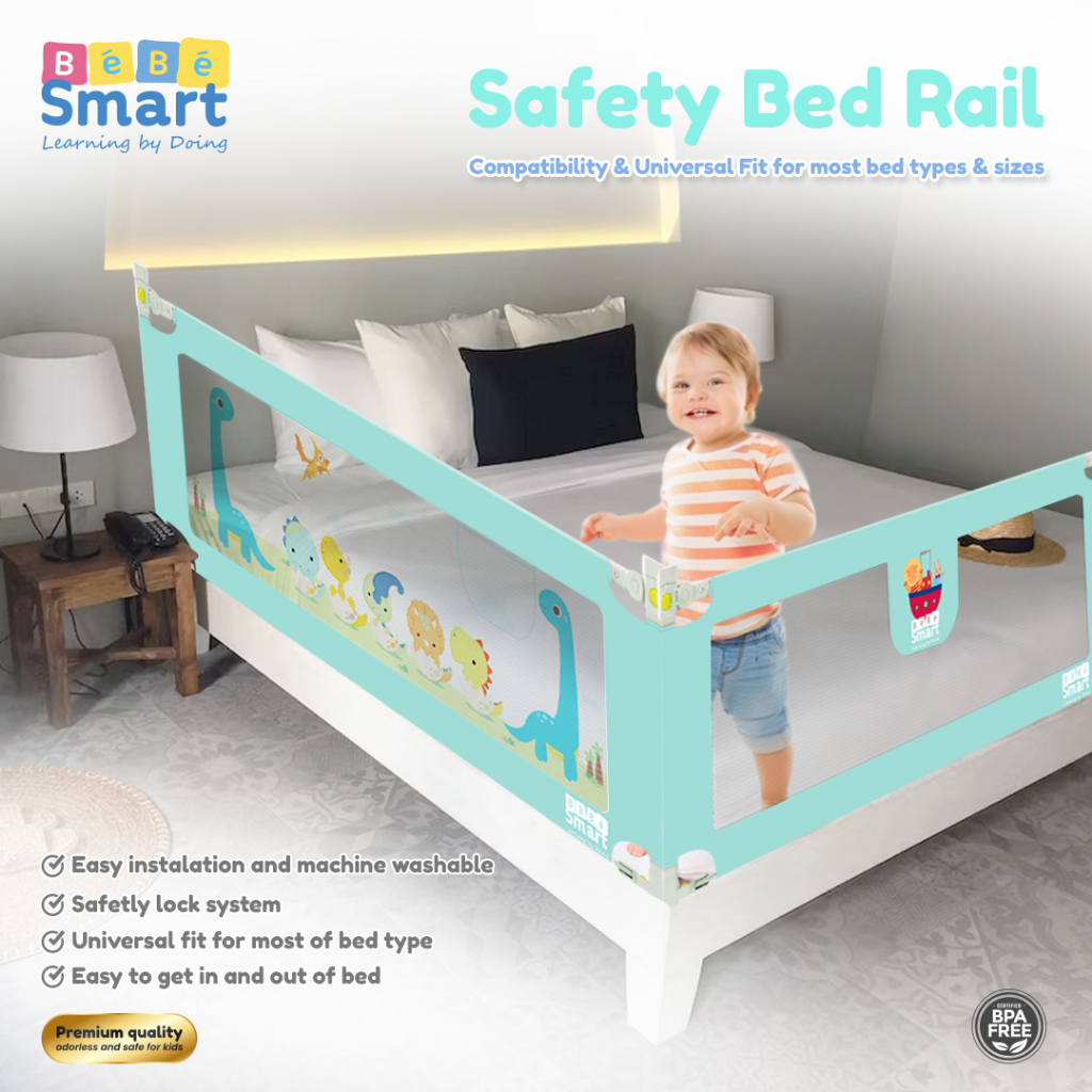 Jual Bebe Smart Foldable Safety Bed Rail | Pembatas Pengaman Ranjang Bayi | Shopee Indonesia