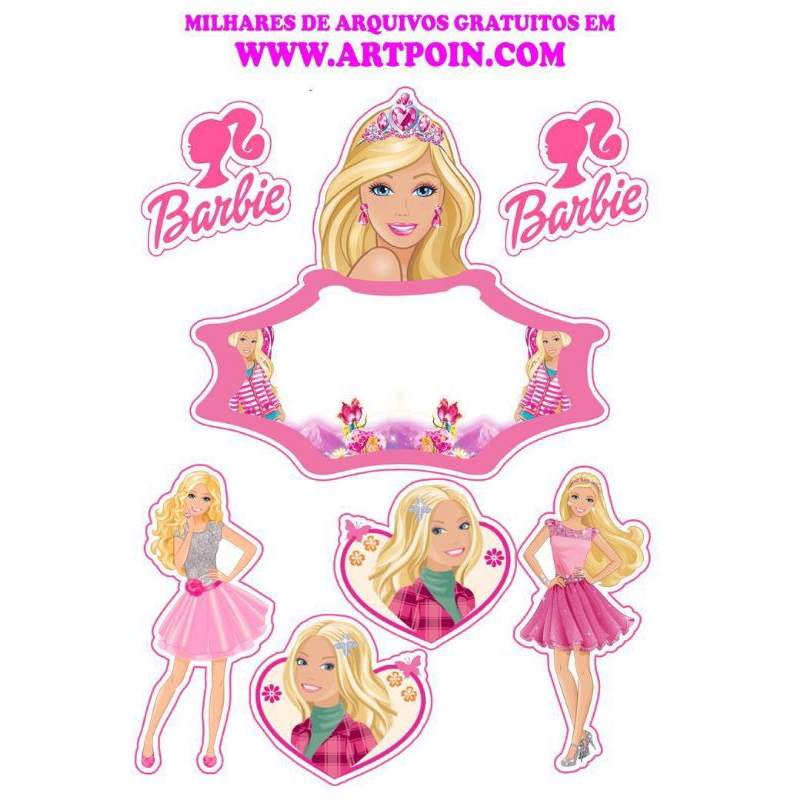 Topper happy Birthday Barbie custom nama dan foto