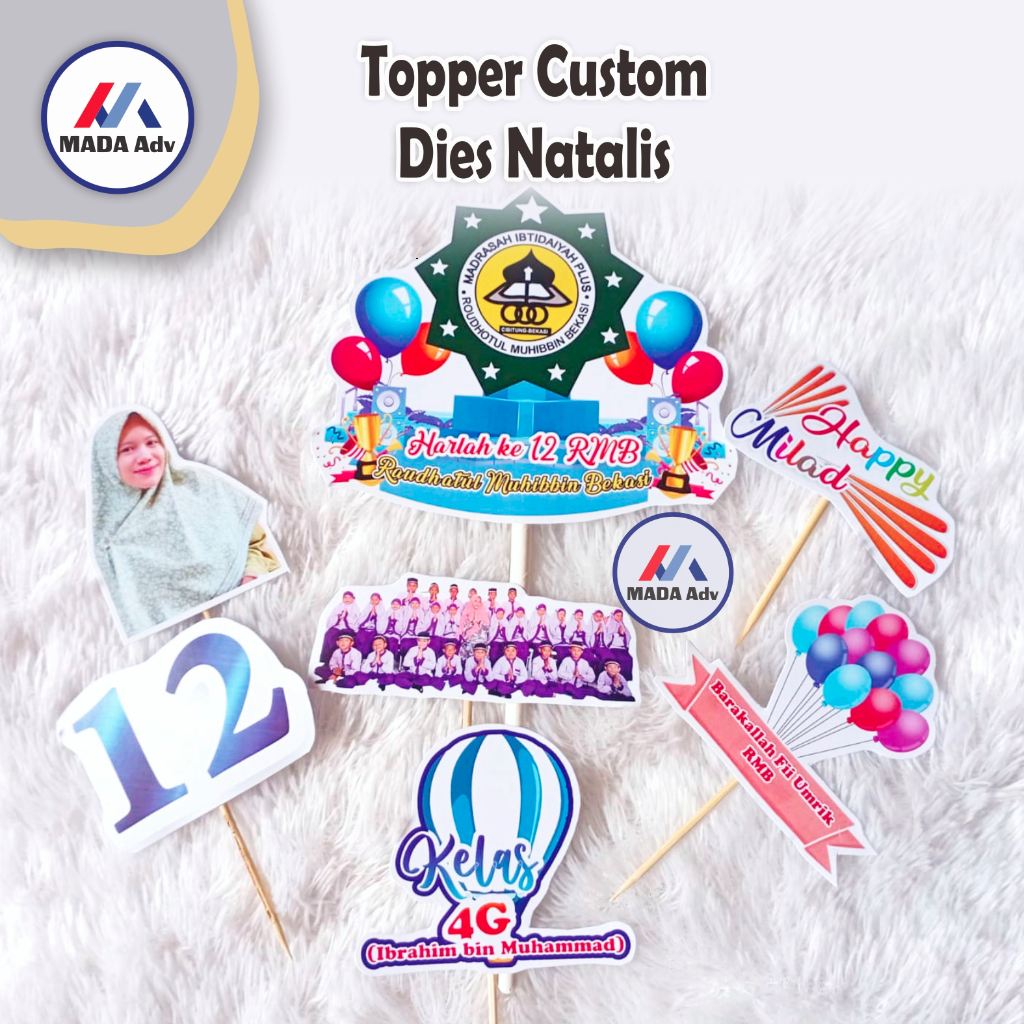 Jual Topper Tumpeng HUT sekolah / Topper Ulang Tahun Sekolah/ Topper ...